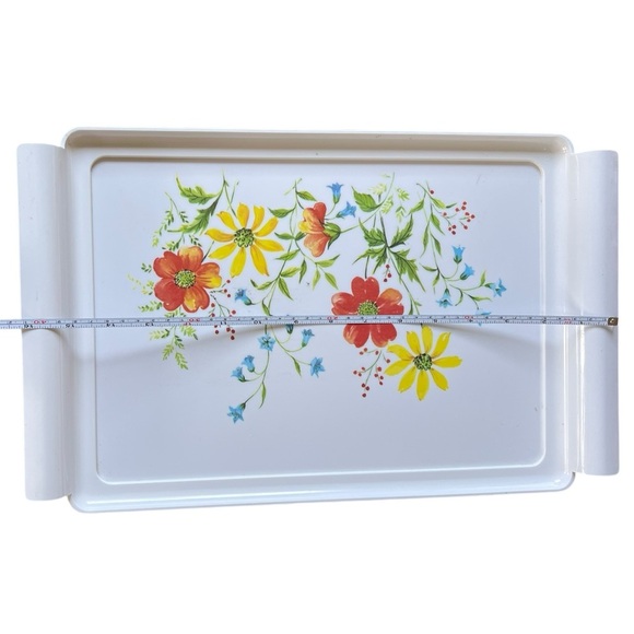 Vintage Brookpark Melamine White Serving Tray Floral - Picture 6 of 9